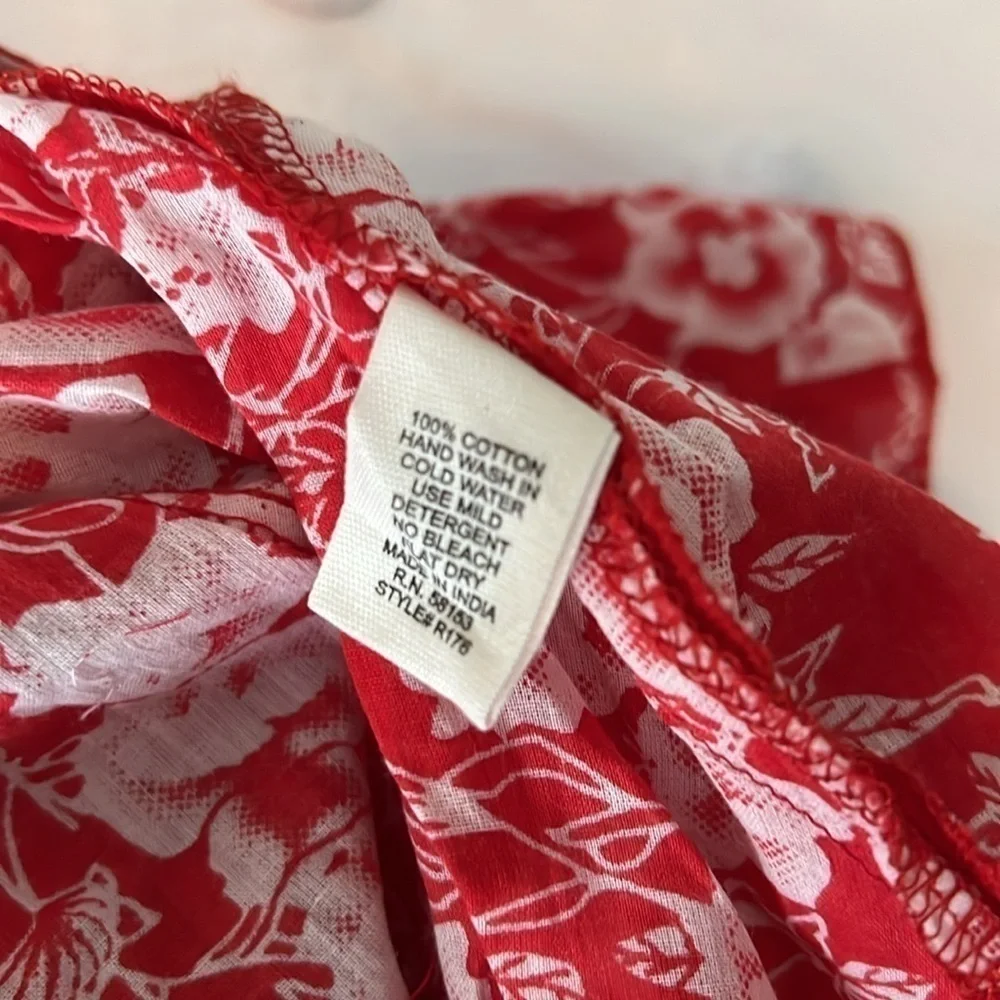 RAGA Anthropologie Floral Cotton Mini Skirt in Red & White Size Small NWT!